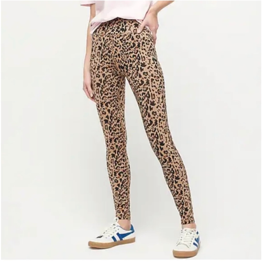 J. Crew High-rise leopard 7/8 leggings BRAND NEW Size M